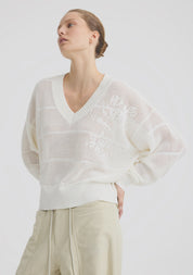 Elira Knit Pullover- White