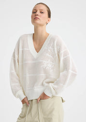Elira Knit Pullover- White
