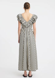 Marina Scallop Maxi Dress - Stripe