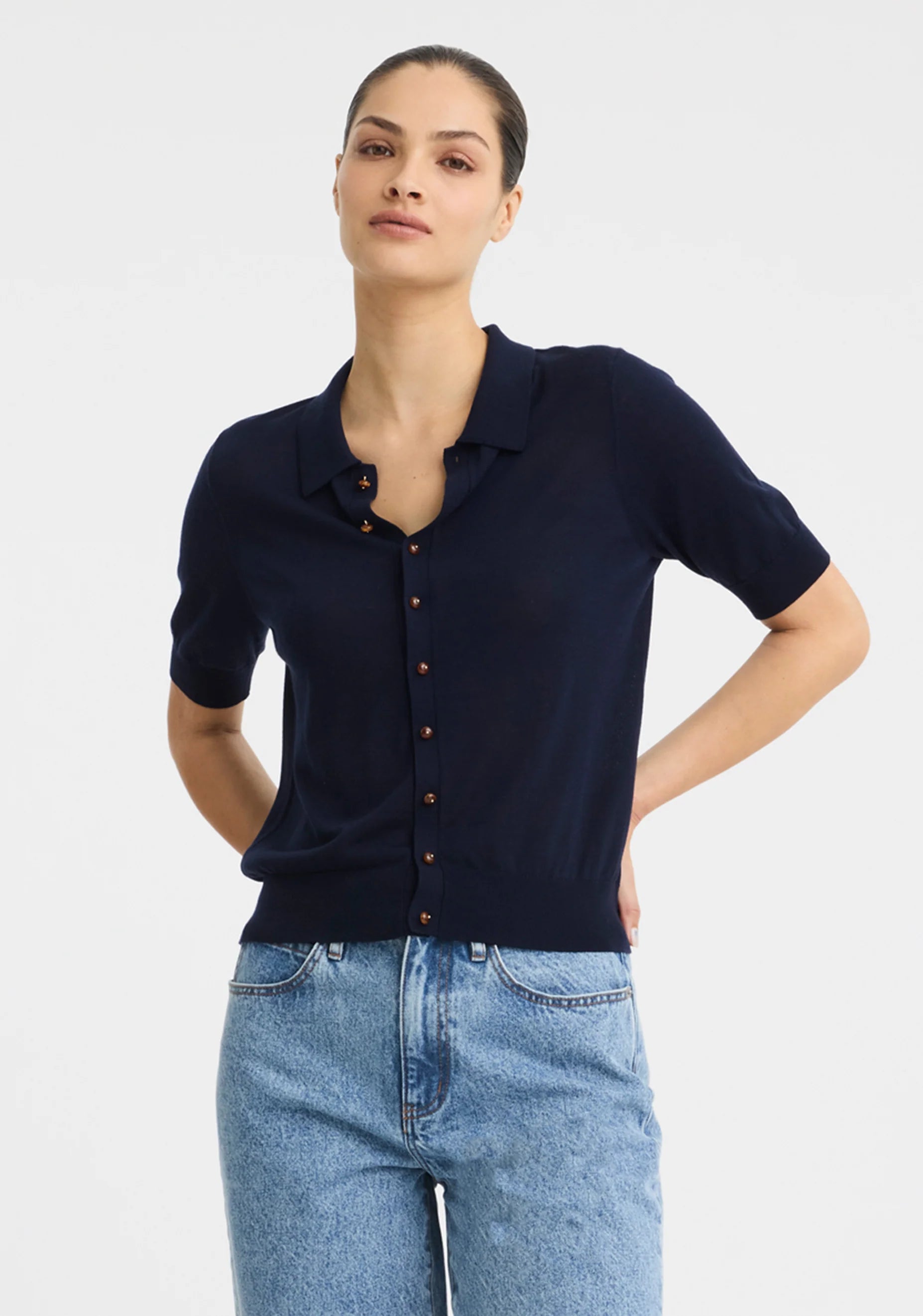 Micah Knit Cardigan - Navy