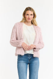 365 Days Fur Cropped Jacket - Tea Rose