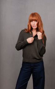 Wool Bomber Jacket - Olive - Presence Hamilton