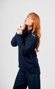 Ball Stitch High Crew Pullover -Ink - Presence Hamilton