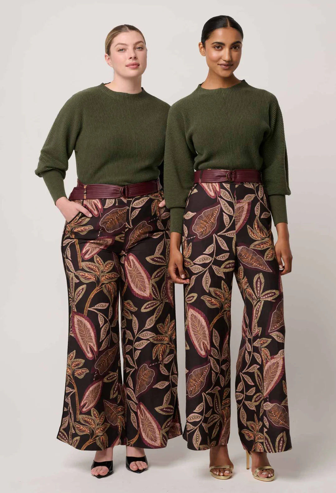 Roselle Ribbed Knit Top- Winter Moss