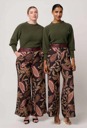 Roselle Ribbed Knit Top- Winter Moss