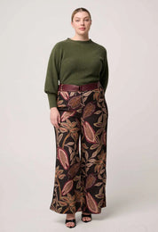 Roselle Ribbed Knit Top- Winter Moss