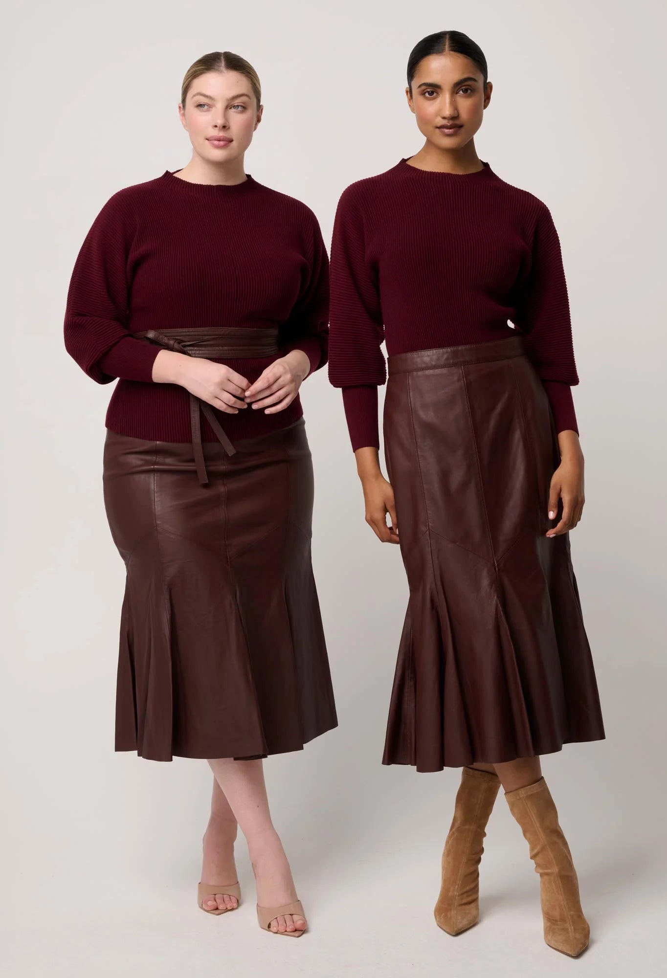 Roselle Ribbed Knit Top-Bordeaux