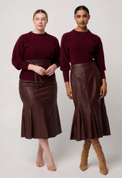 Roselle Ribbed Knit Top-Bordeaux