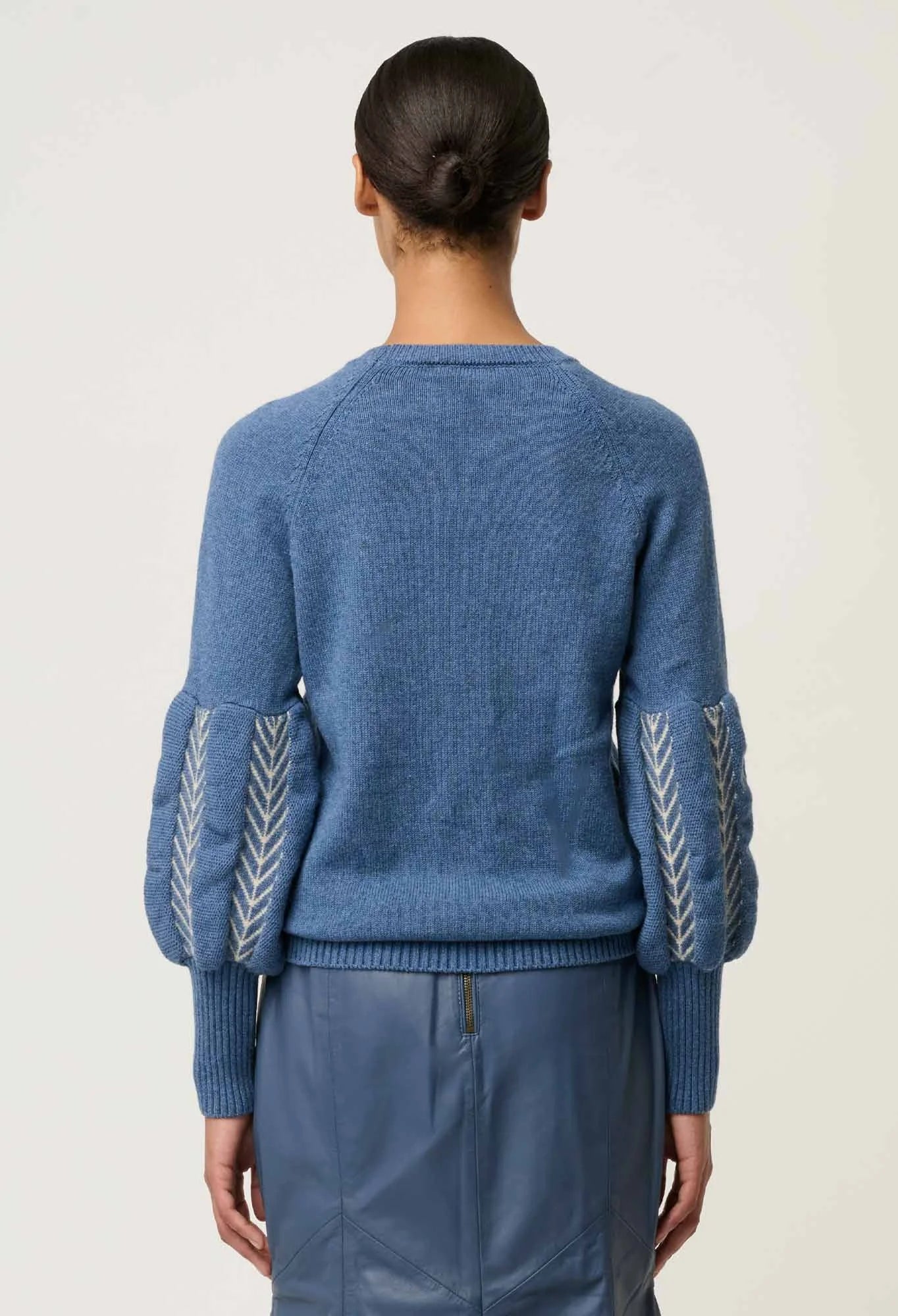 Arden Detailed Knit Top - Cerulean Cord - Presence Hamilton
