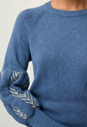 Arden Detailed Knit Top - Cerulean Cord - Presence Hamilton