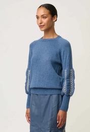 Arden Detailed Knit Top - Cerulean Cord - Presence Hamilton