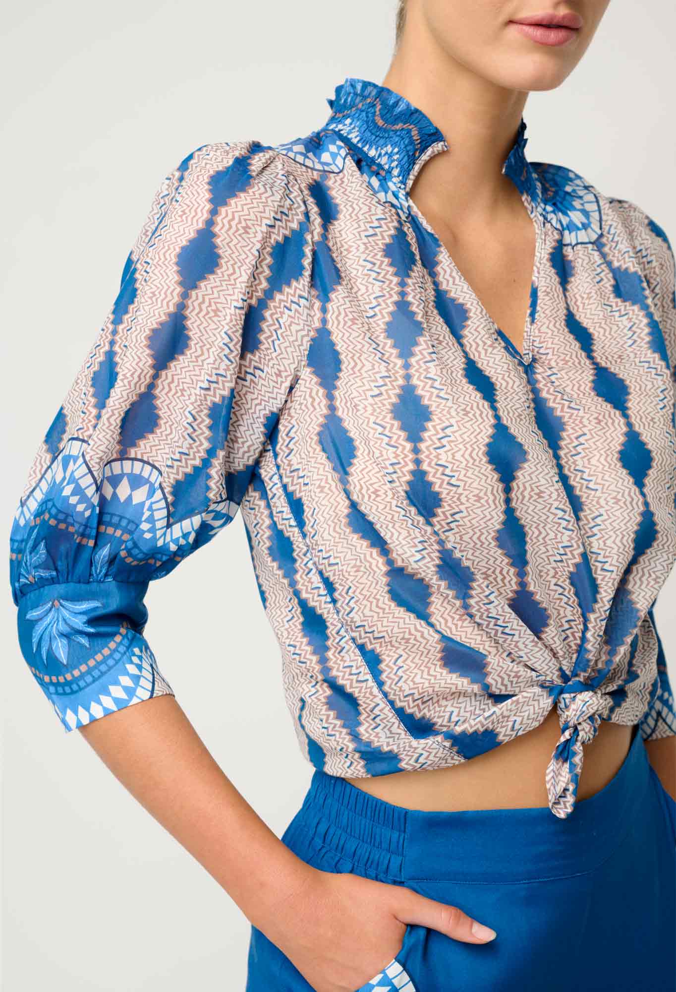Oleander Print Blouse