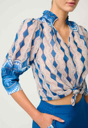 Oleander Print Blouse