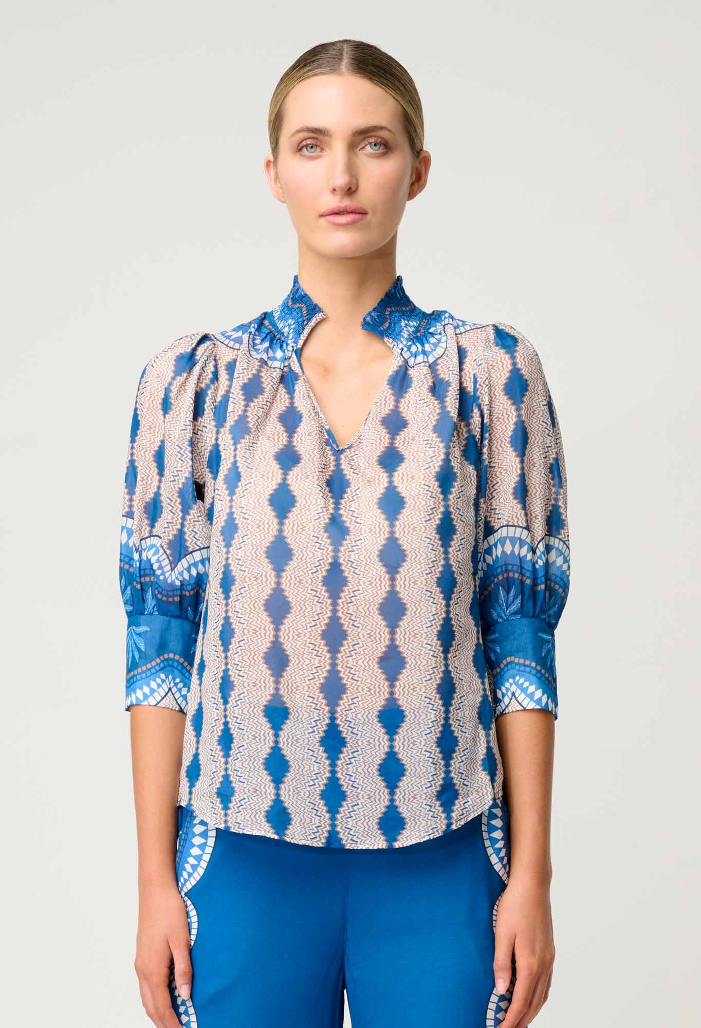 Oleander Print Blouse