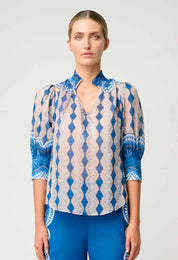 Oleander Print Blouse