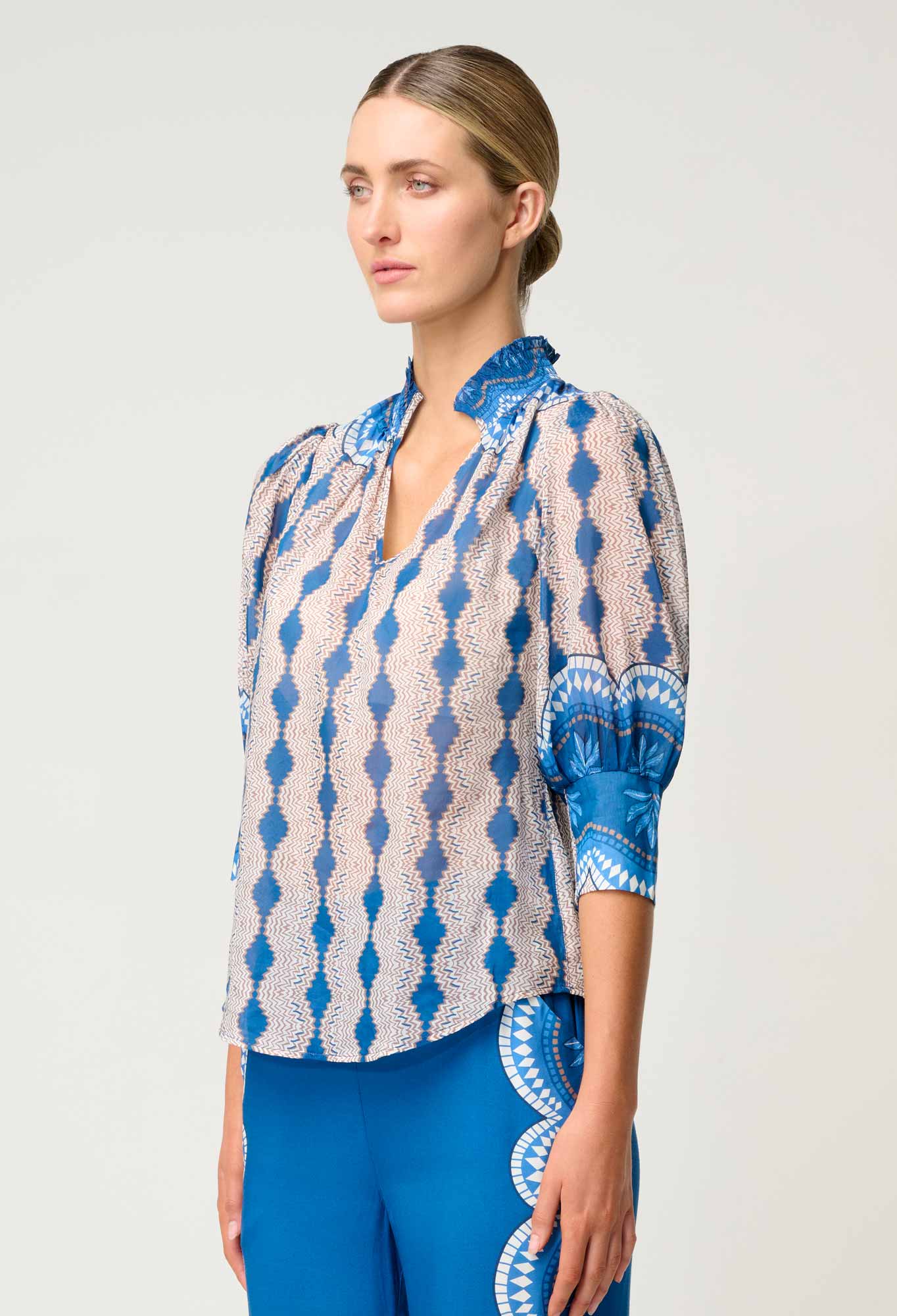 Oleander Print Blouse