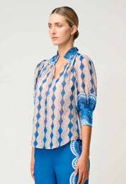 Oleander Print Blouse