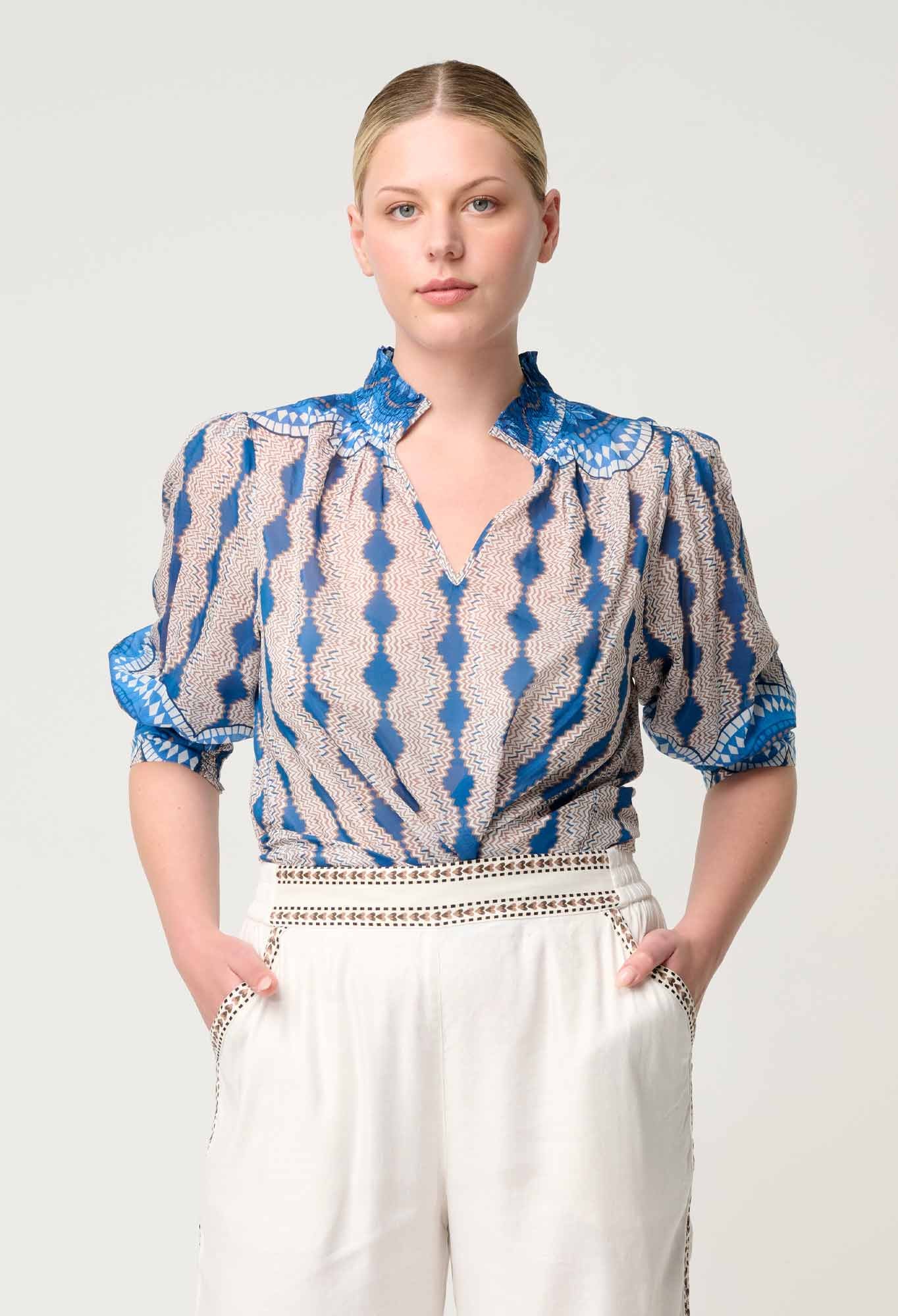 Oleander Print Blouse