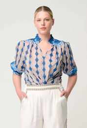 Oleander Print Blouse