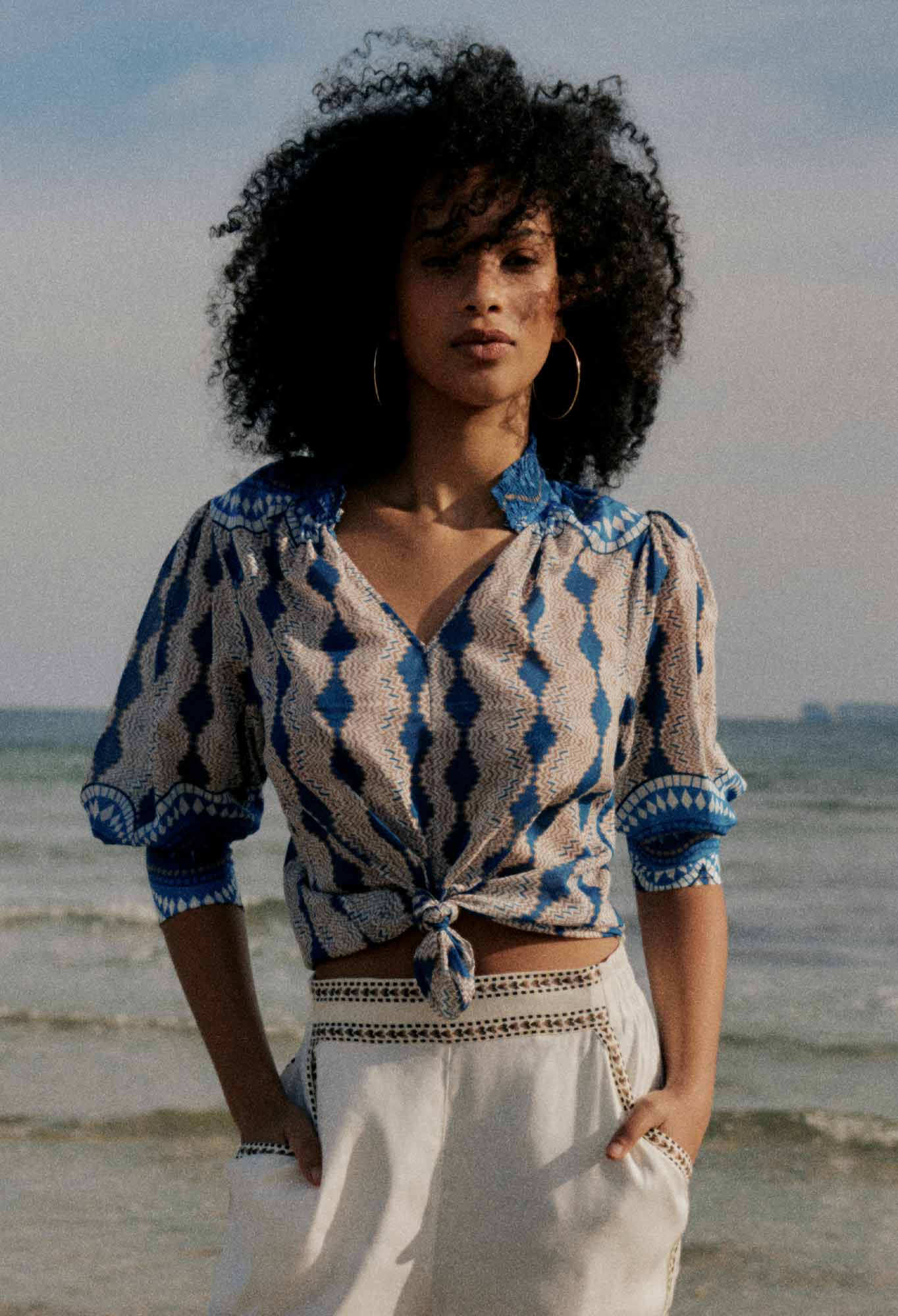 Oleander Print Blouse