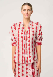 Calantha Ruched Sleeve Shirt