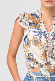 Luma Cotton Silk Flutter Sleeve Top