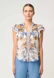 Luma Cotton Silk Flutter Sleeve Top