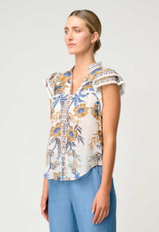 Luma Cotton Silk Flutter Sleeve Top