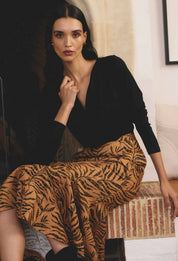 Milda Stretch Cowl Top - Black
