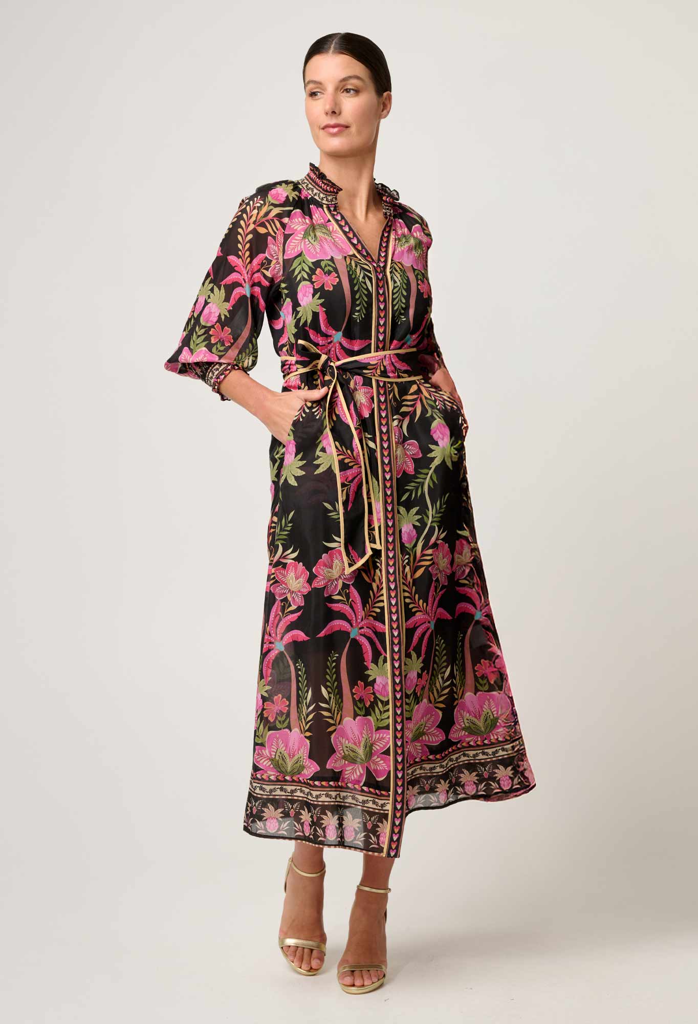 Carmen Silk Cotton Maxi Dress