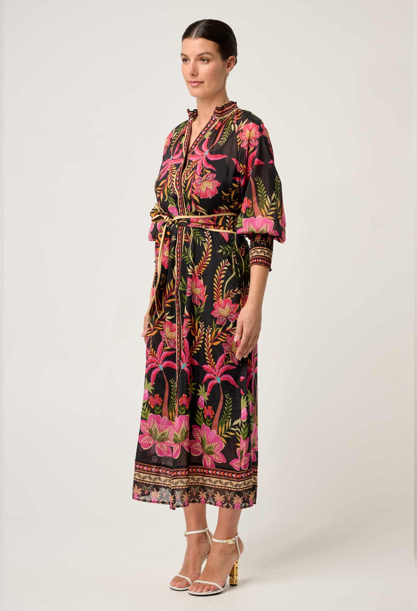 Carmen Silk Cotton Maxi Dress