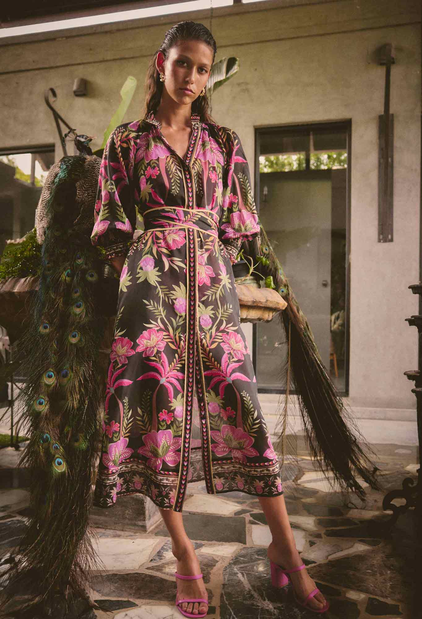 Carmen Silk Cotton Maxi Dress