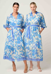 Carmen Silk Cotton Print Maxi Dress