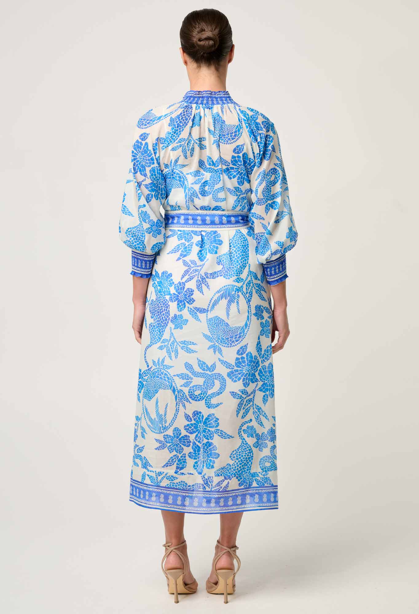 Carmen Silk Cotton Print Maxi Dress