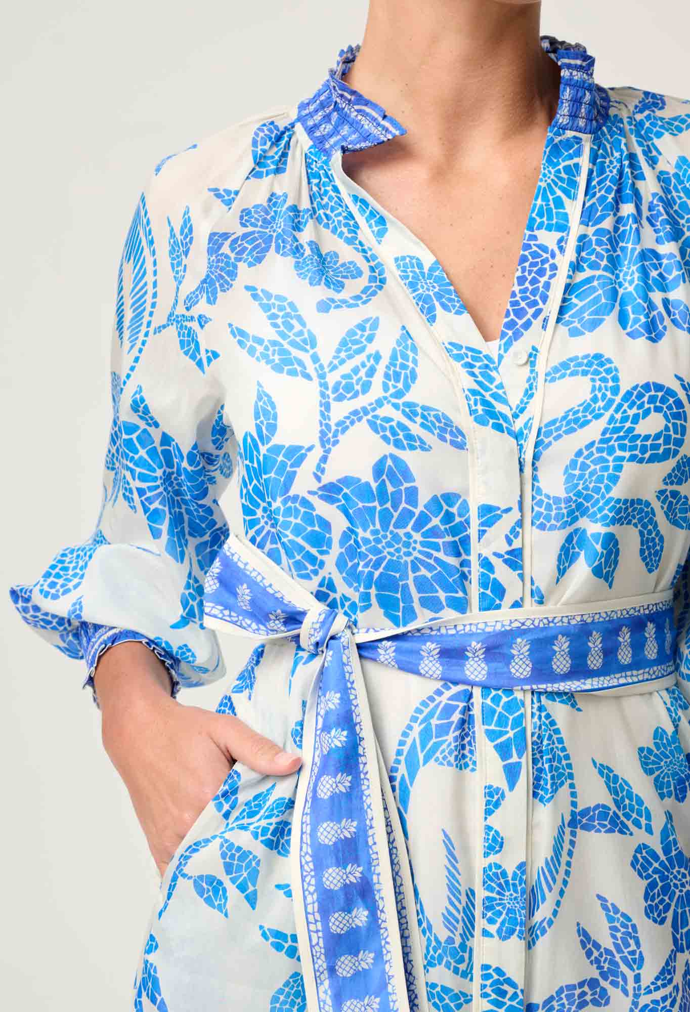 Carmen Silk Cotton Print Maxi Dress