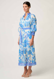 Carmen Silk Cotton Print Maxi Dress