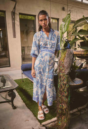 Carmen Silk Cotton Print Maxi Dress