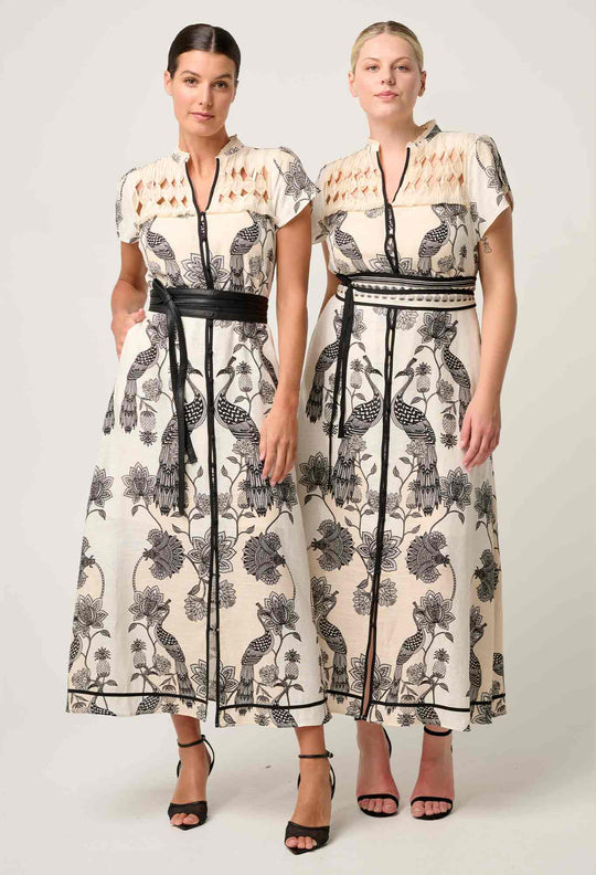Xanthia Diamond Smock Yoke Dress