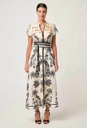 Xanthia Diamond Smock Yoke Dress