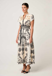 Xanthia Diamond Smock Yoke Dress