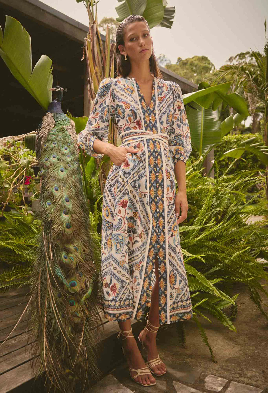 Alexis Silk Cotton Midi Dress