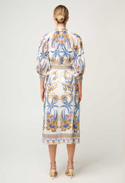 Carmen Silk Cotton Maxi Dress - Golden Medina