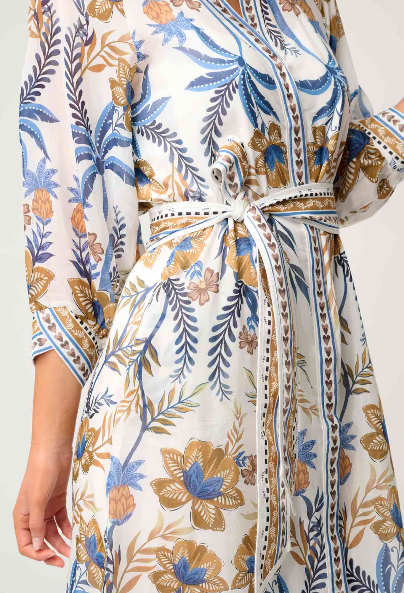 Carmen Silk Cotton Maxi Dress - Golden Medina