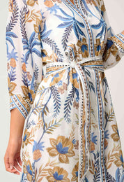 Carmen Silk Cotton Maxi Dress - Golden Medina