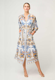 Carmen Silk Cotton Maxi Dress - Golden Medina