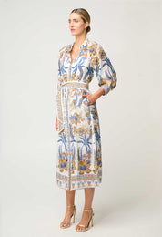 Carmen Silk Cotton Maxi Dress - Golden Medina