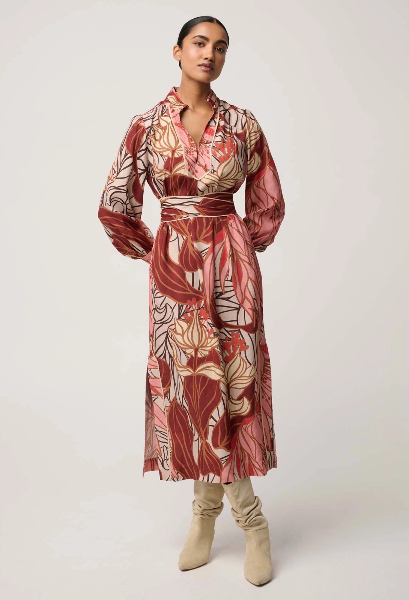 Edith Column Dress- Cathedral Botanic - Presence Hamilton