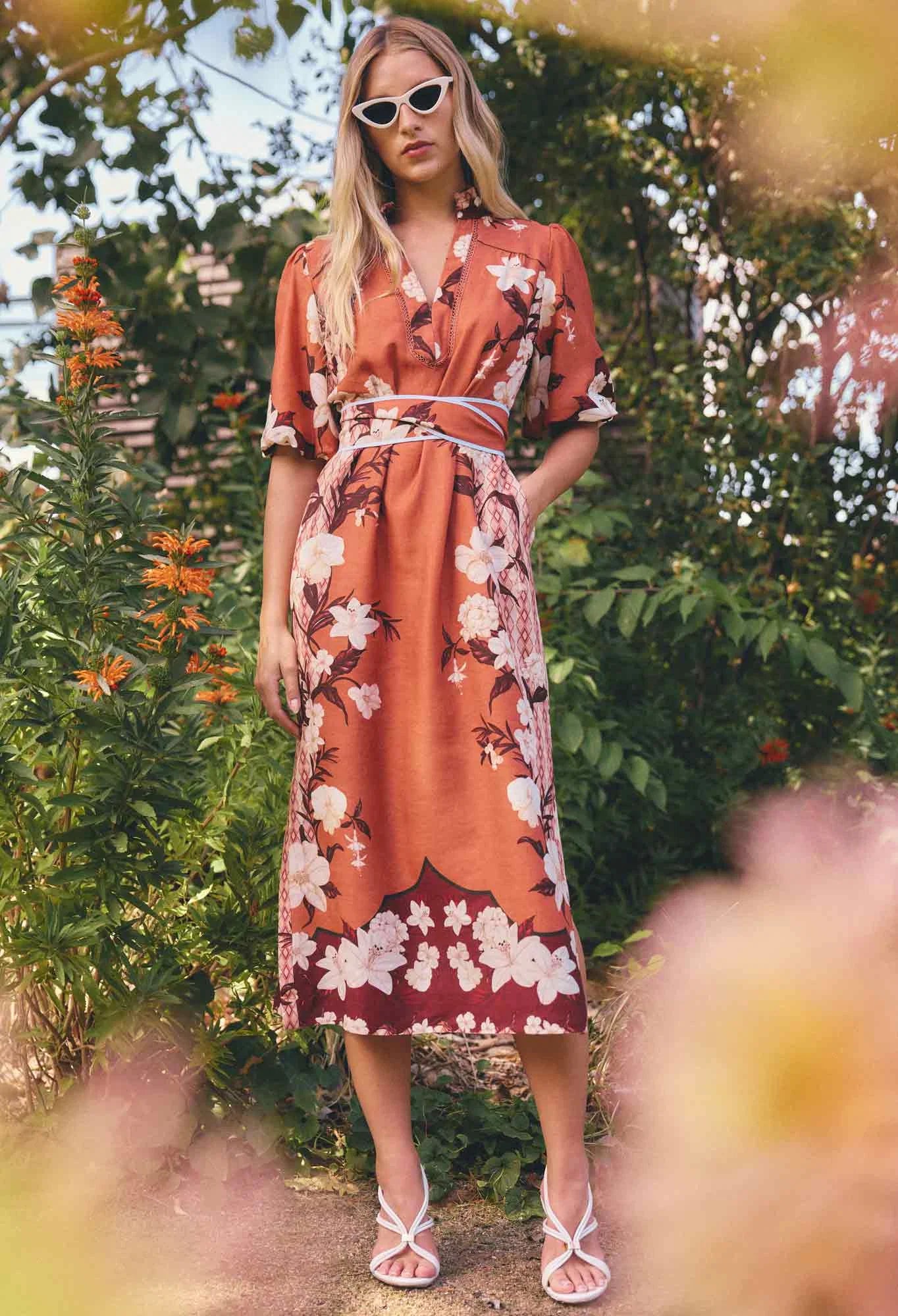 Gisela Column Midi Dress-Amber Vine