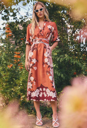 Gisela Column Midi Dress-Amber Vine