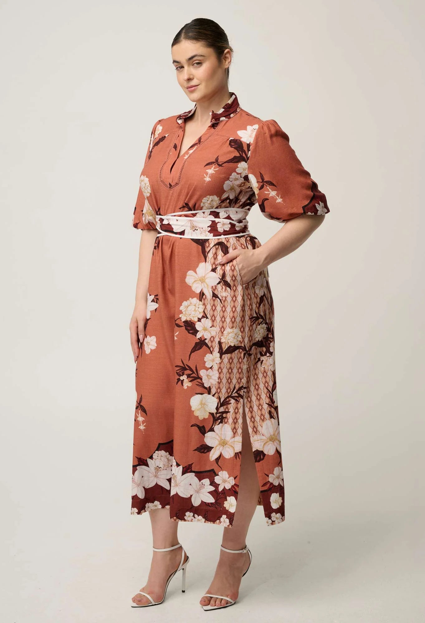 Gisela Column Midi Dress-Amber Vine